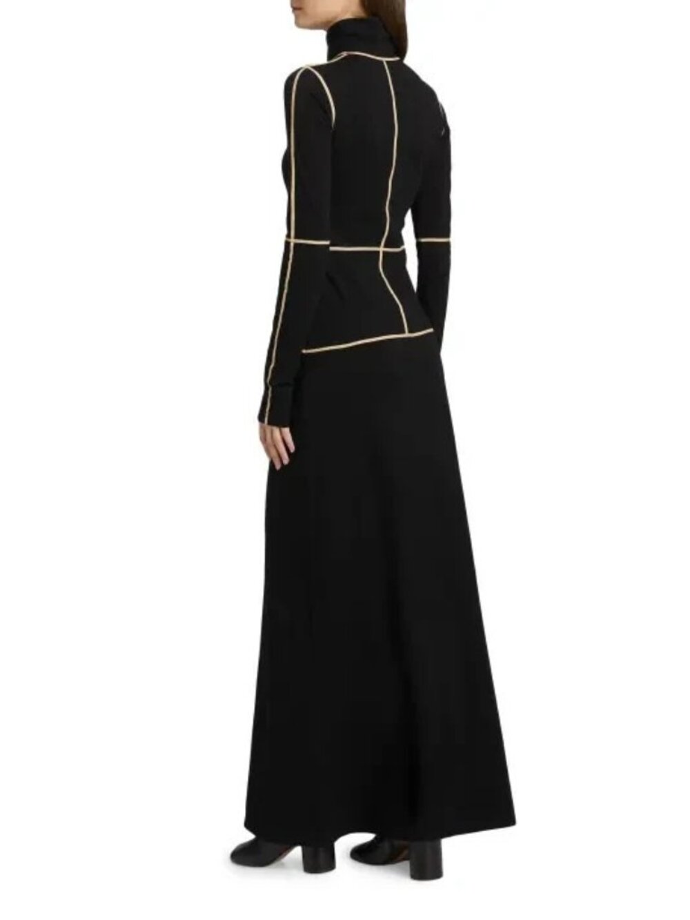 MM6 Maison Margiela Contrast Piped Cotton Jersey Maxi Dress Size M $1035 NWT